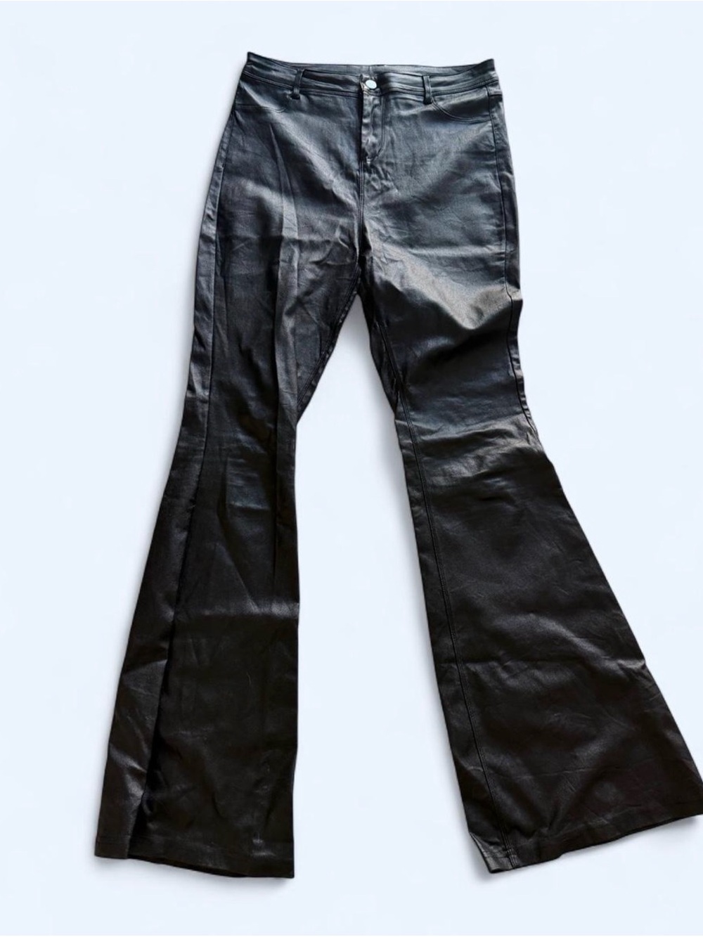 Windsor Black Faux Leather Flare Jeans